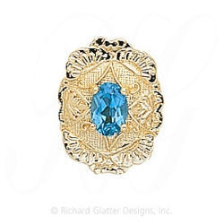GS343 BT - 14 Karat Gold Blue Topaz Slide 